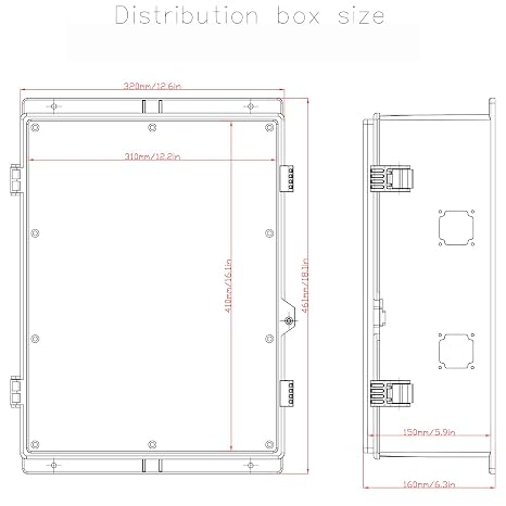 Electrical Junction Box, Outdoor Water Resistant Nema Enclosure, Ventilated ABS Plastic WiFi Project Box with Internal Mounting Panel & Hinged Cover 18.1 Lx 12.6 Wx 6.3 H