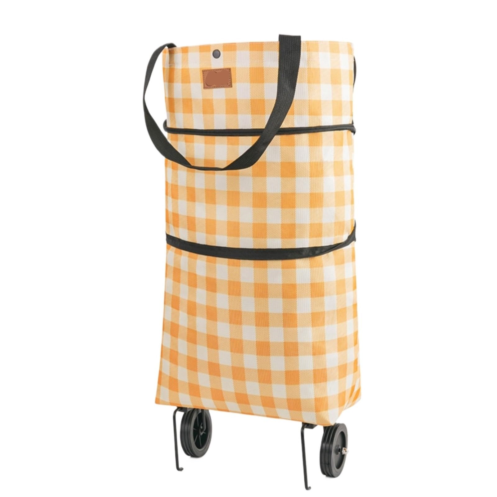 SBZIOJHDR foldable shopping trolley， Foldable Grocery Tote Bag for Supermarket Daily(Yellow)