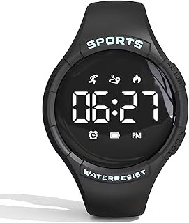 Kind Uhr mit Schrittzähler Digital Armbanduhr für Kinder Fitnessuhr ohne App und Handy Digitaluhr für Junge und Mädchen Wasserdicht Kalorien Fitness Tracker