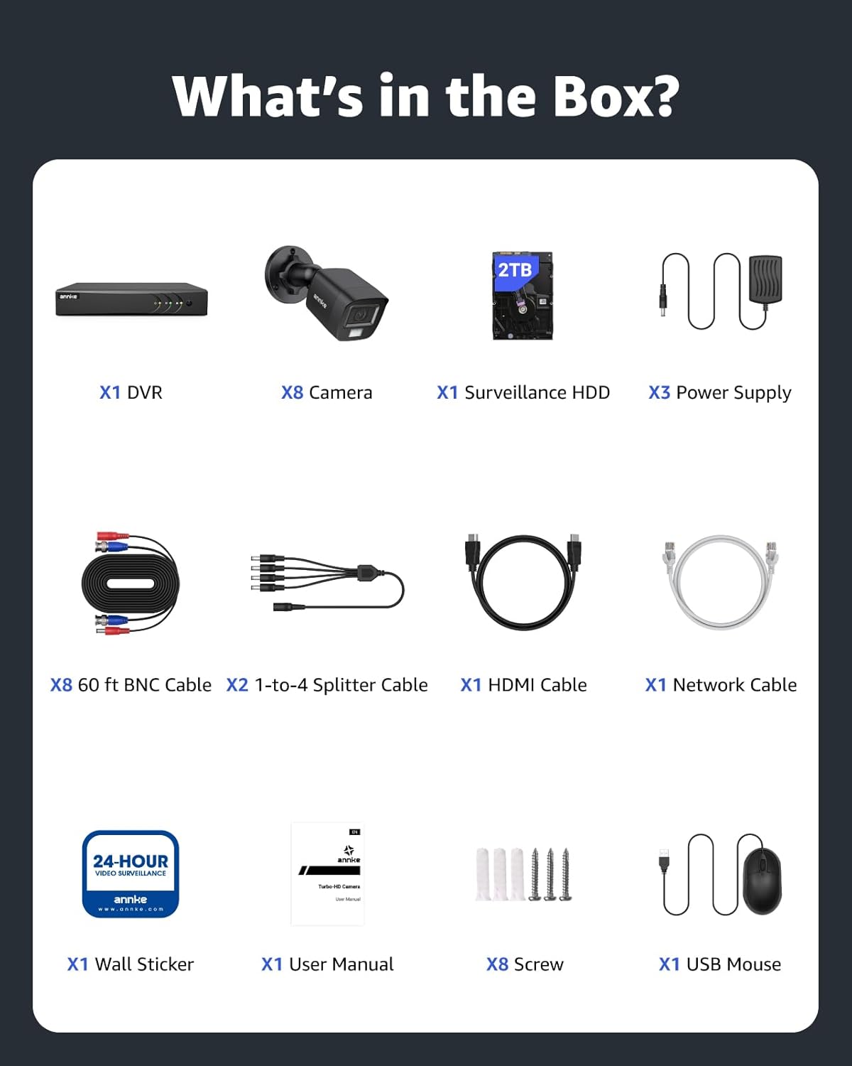 ANNKE 16CH 3K Lite FHD AI Surveillance Security Camera System with 2TB Hard Drive and 8X 2MP Outdoor Weatherproof CCTV Cameras with Smart Dual Light, Human Vehicle Detection, Color Night Vision ANNKE 16CH 3K Lite FHD AI Surveillance Security Camera System with 2TB Hard Drive and 8X 2MP Outdoor Weatherproof CCTV Cameras with Smart Dual Light, Human Vehicle Detection, Color Night Vision