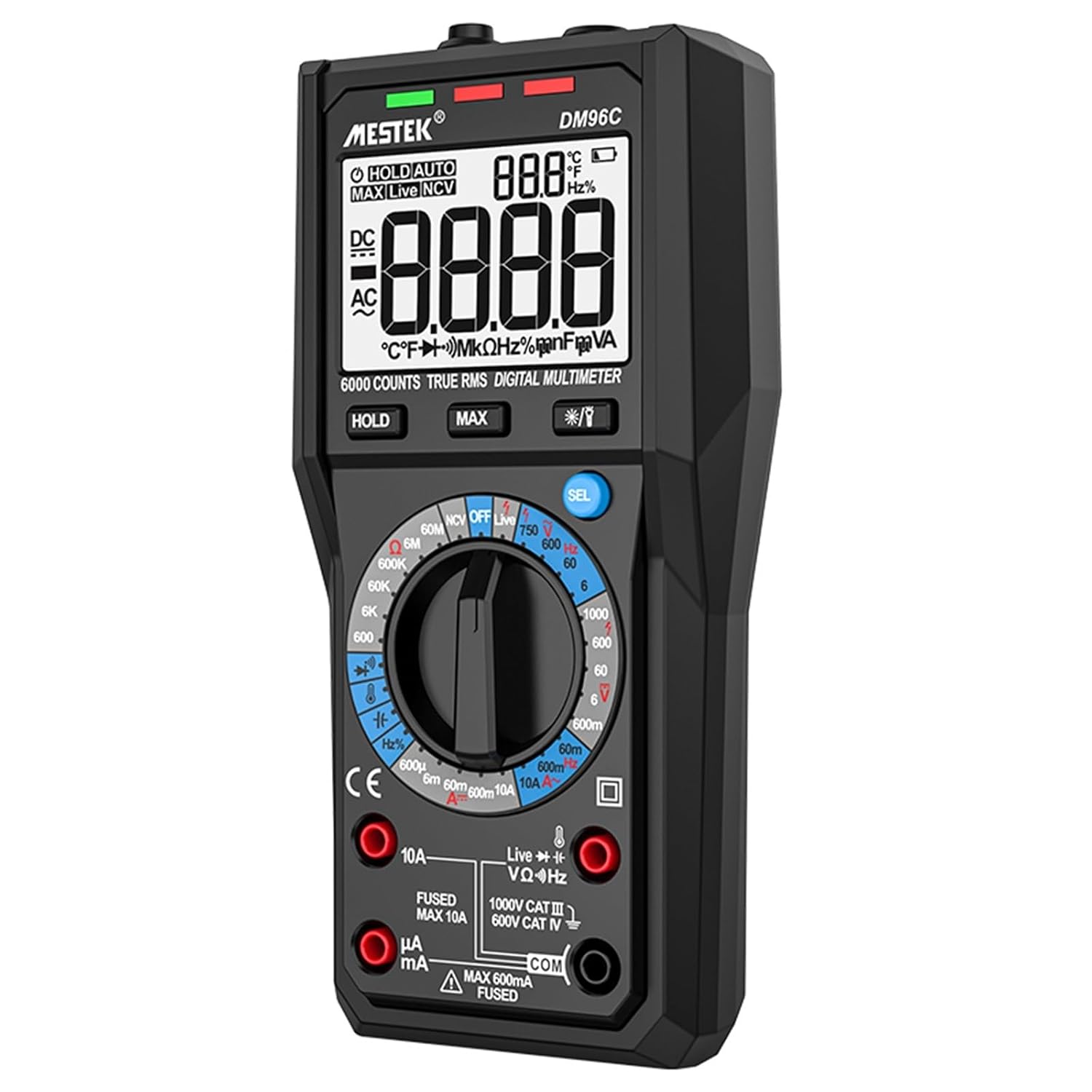 DM96 Digital Multimeter Amp Ohm Voltmeter Multitester Small Popular Multimeter with Backlight Digital Multimeter