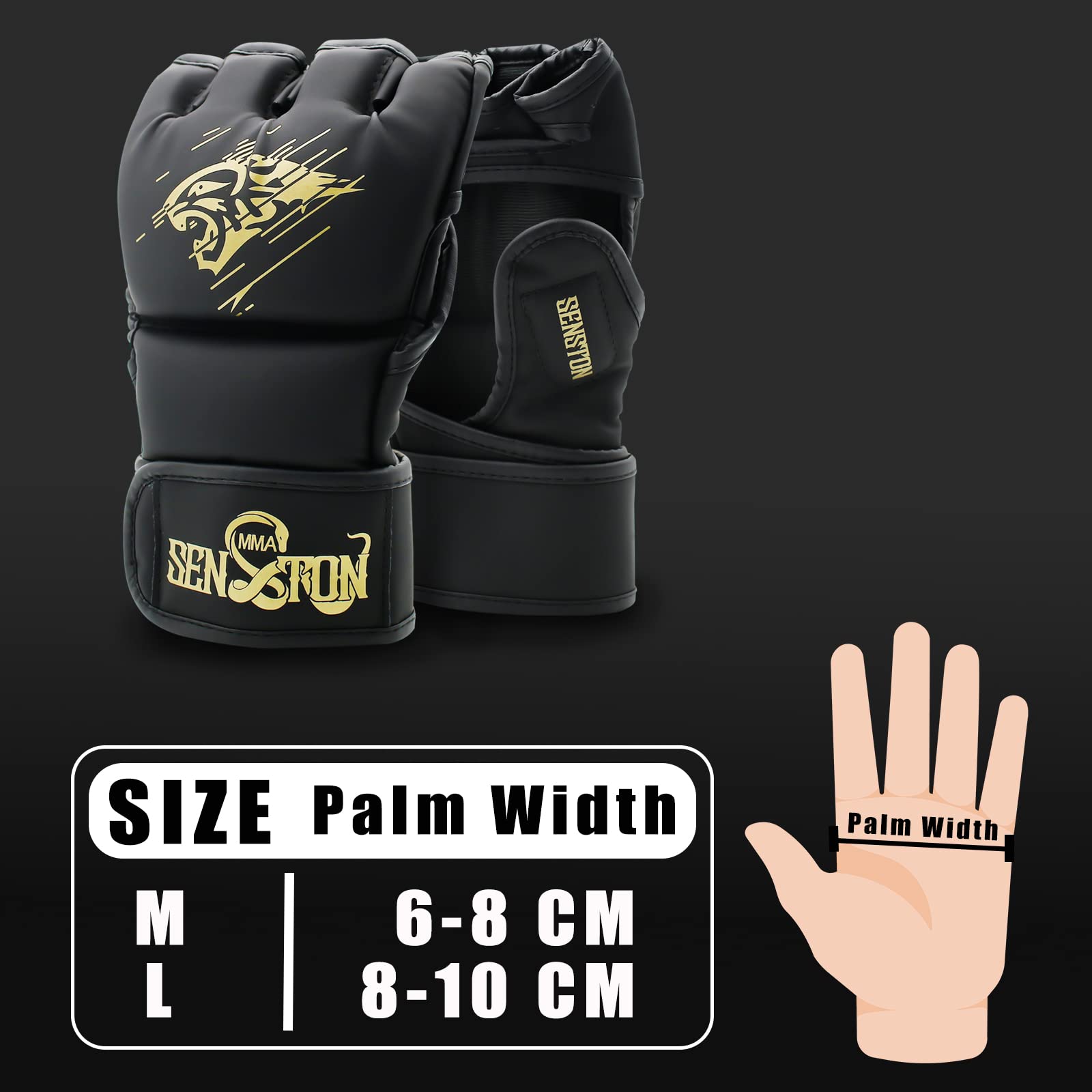 Senston Guantes MMA Grappling Sparring, Boxeo Entrenamiento Artes Marciales Taekwondo Karate Muay Thai