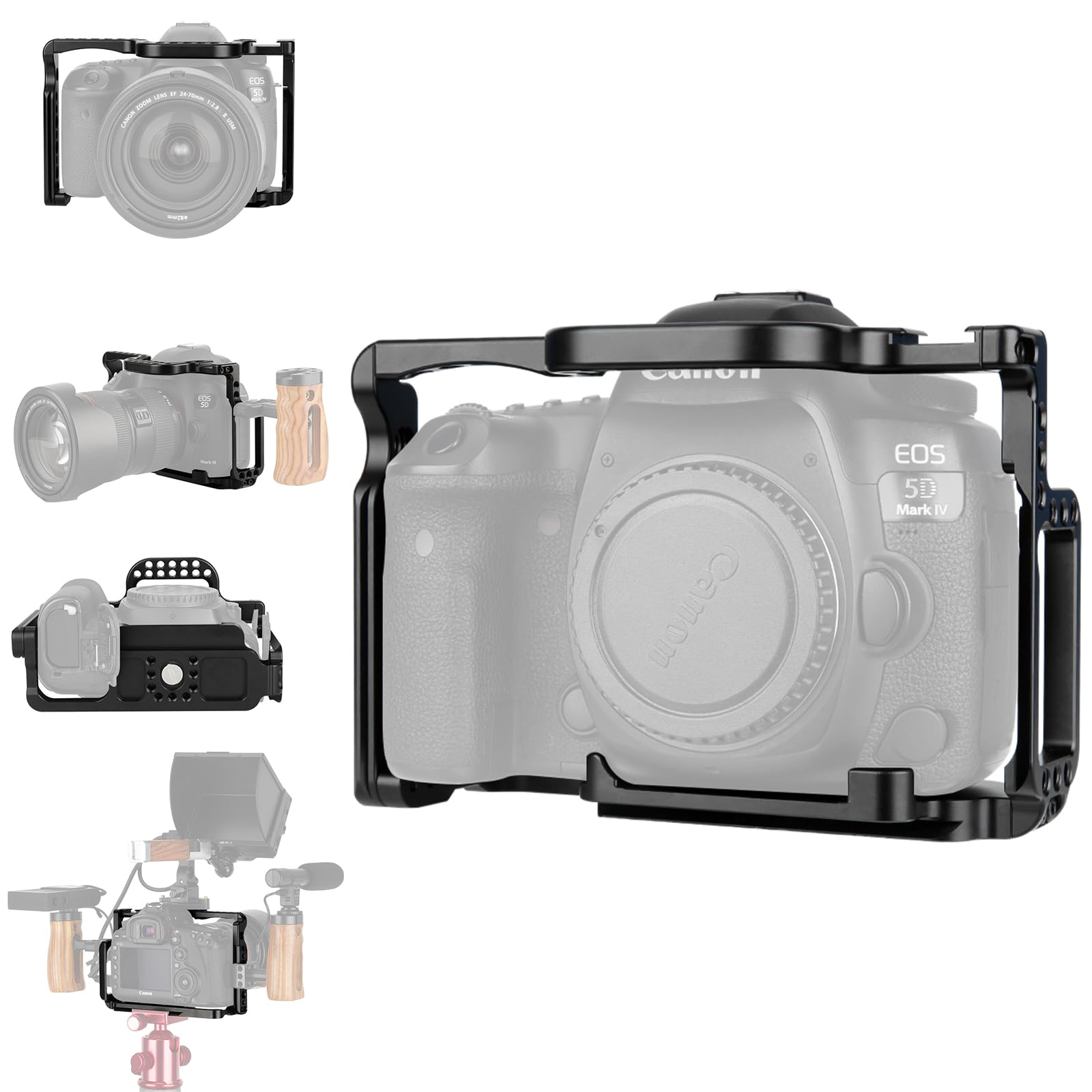 NICEYRIG 5D Mark IV III II Cage pour Canon 5D Mark IV III II avec Sabot Froid OTAN Rail Intégré