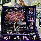 FFXN Blanket to My Daughter from Mom Letter Printed Quilts Fleece Blankets Birthday Gifts Valentine's Day Holiday Throw Blankets for Bed Couch Living Room (Mom, 60”x80“)