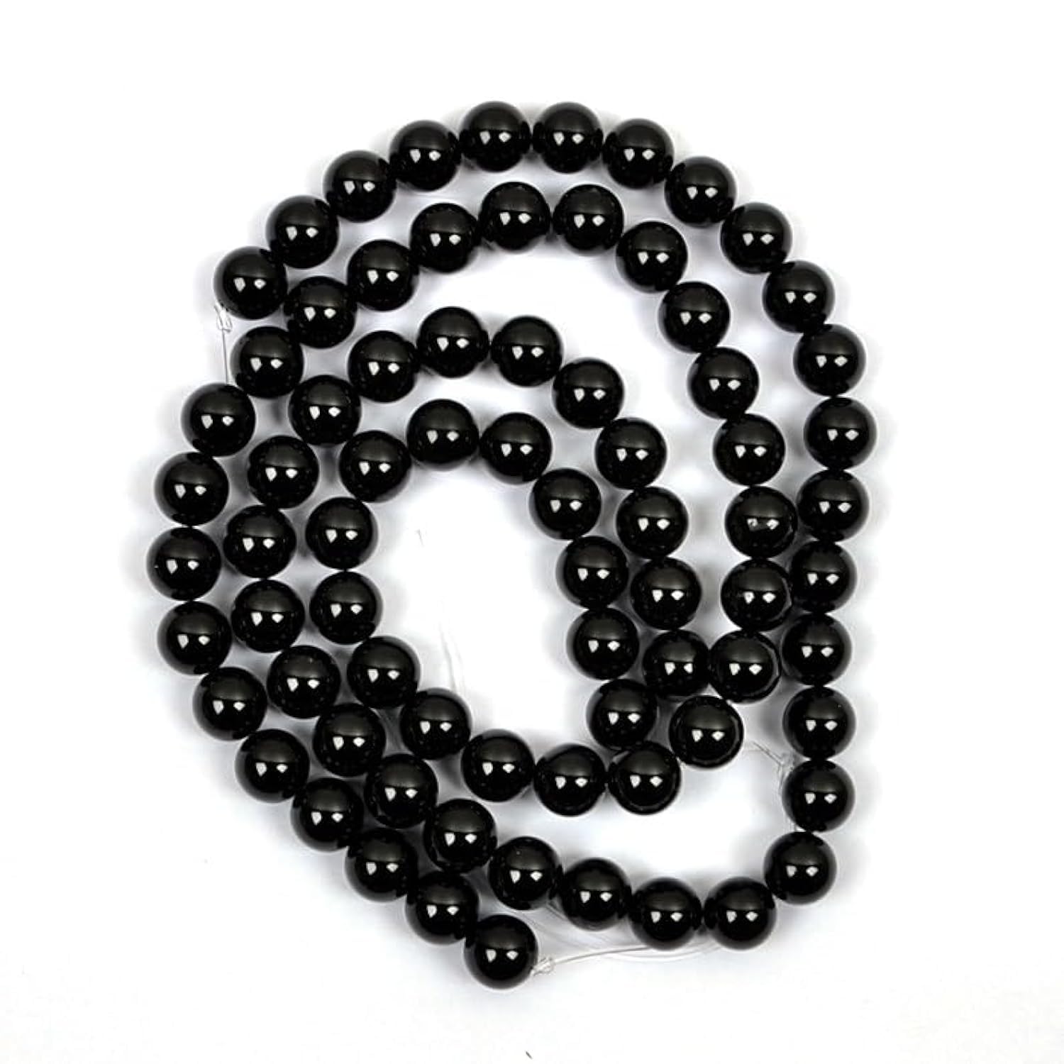 Onyx noir naturel 10mm perles rondes lisses fabrication bijoux collier bracelet DIY