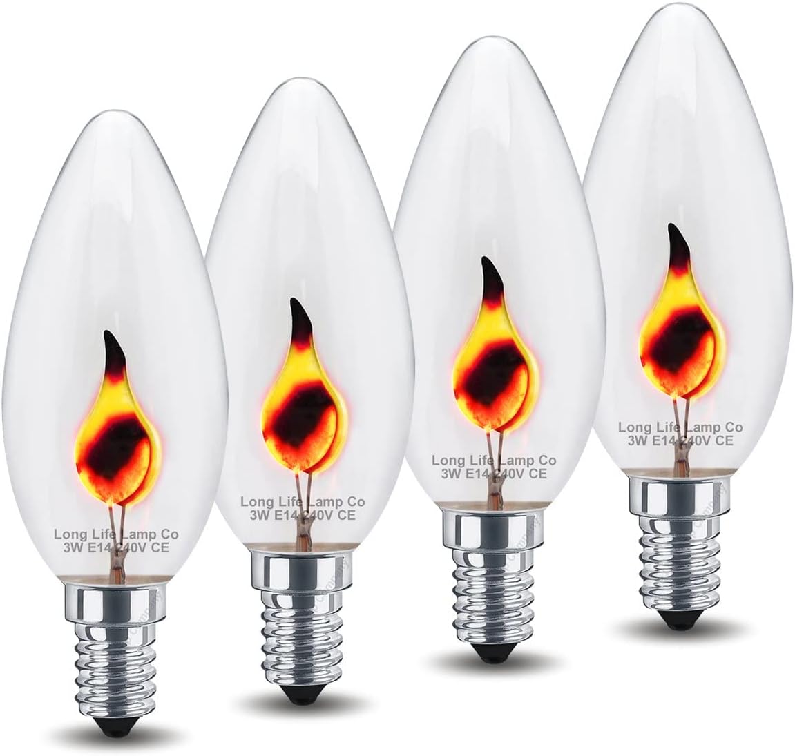 4 x 3w Flicker Flame Candle Light Bulb E14 Amazon.co.uk Lighting