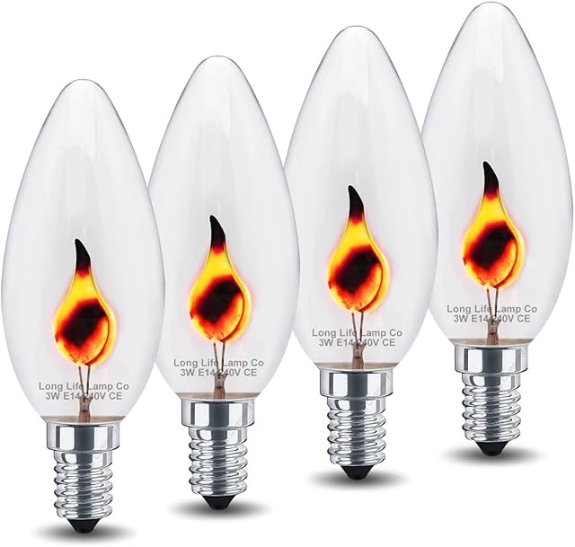 4 x 3w Flicker Flame Candle Light Bulb E14