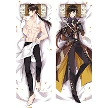Genshin Zhongli Cosplay Dakimakura Hugging Body Pillow Case, Costume Anime Otaku, 2-Side Zhongli HD Pillowcase Cover 59 x 20 Inch Model B