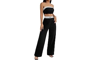 Women's Two Piece Tube Top Pants Set