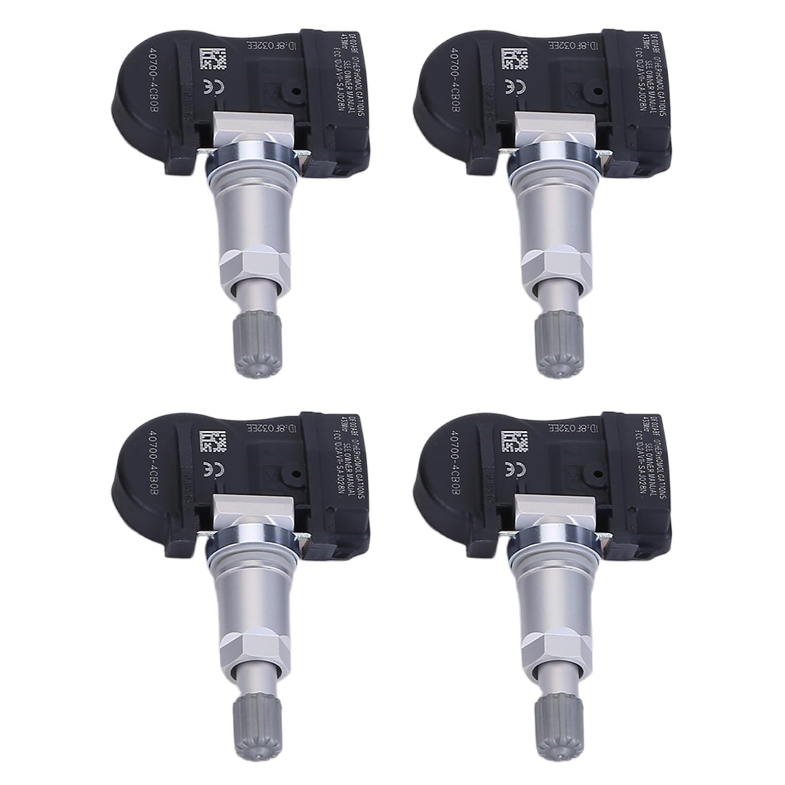 4 capteurs de pression de pneu TPMS 407004CB0B compatibles avec Nissan X-Trail, Renault Megane 4, capteur de pression de pneu, valve, aucun changement de capteur requis
