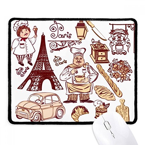 Essen Herd Frankreich Eiffelturm Griffige Mousepad Spiel Büro Schwarz Titched Kanten Geschenk