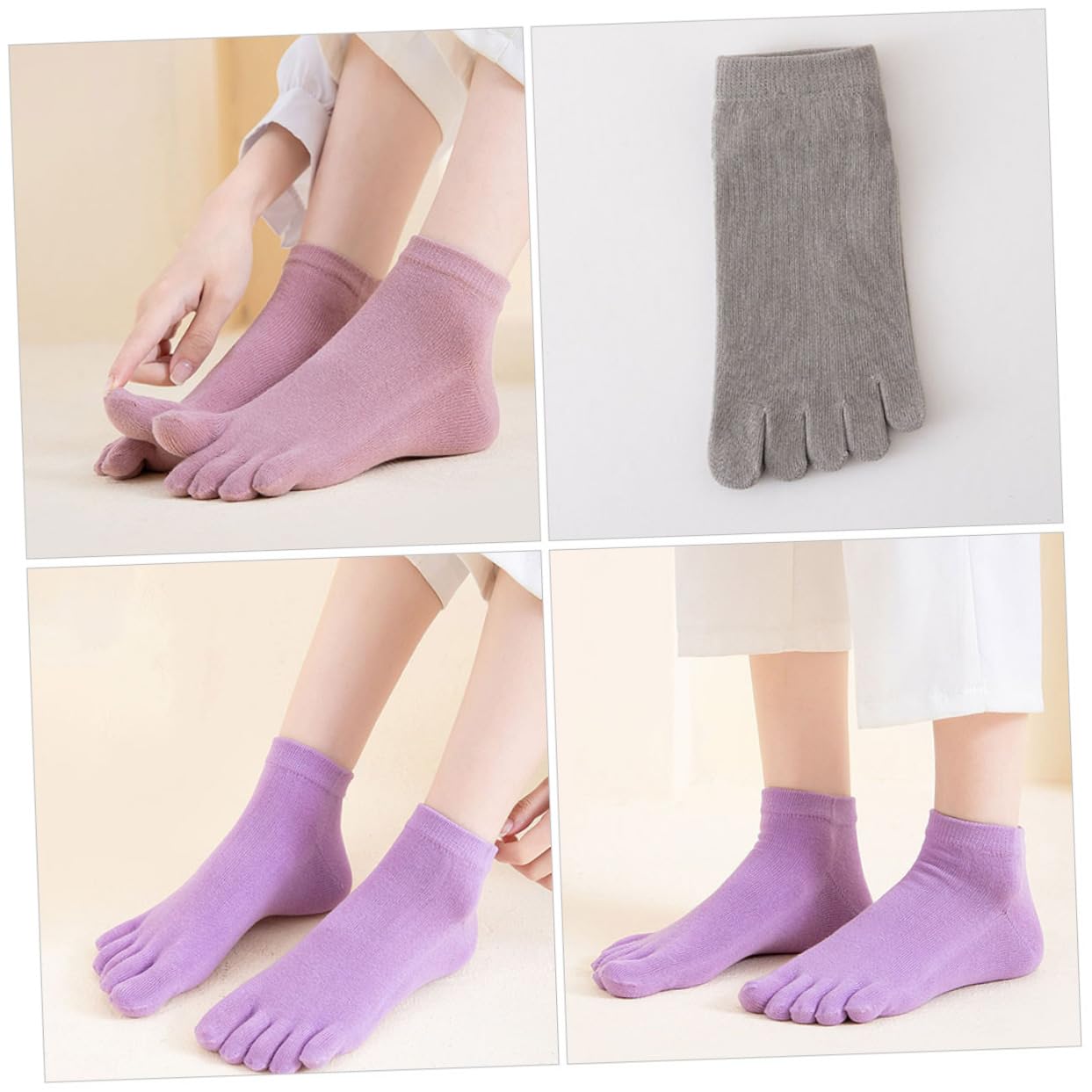 5 Series Calcetines Invisibles Mujer De Calcetines De Dedos Transpirables Suave Y Antideslizante Uso Diario Zapatos Bajos Y Deportivos 4 Pares*5