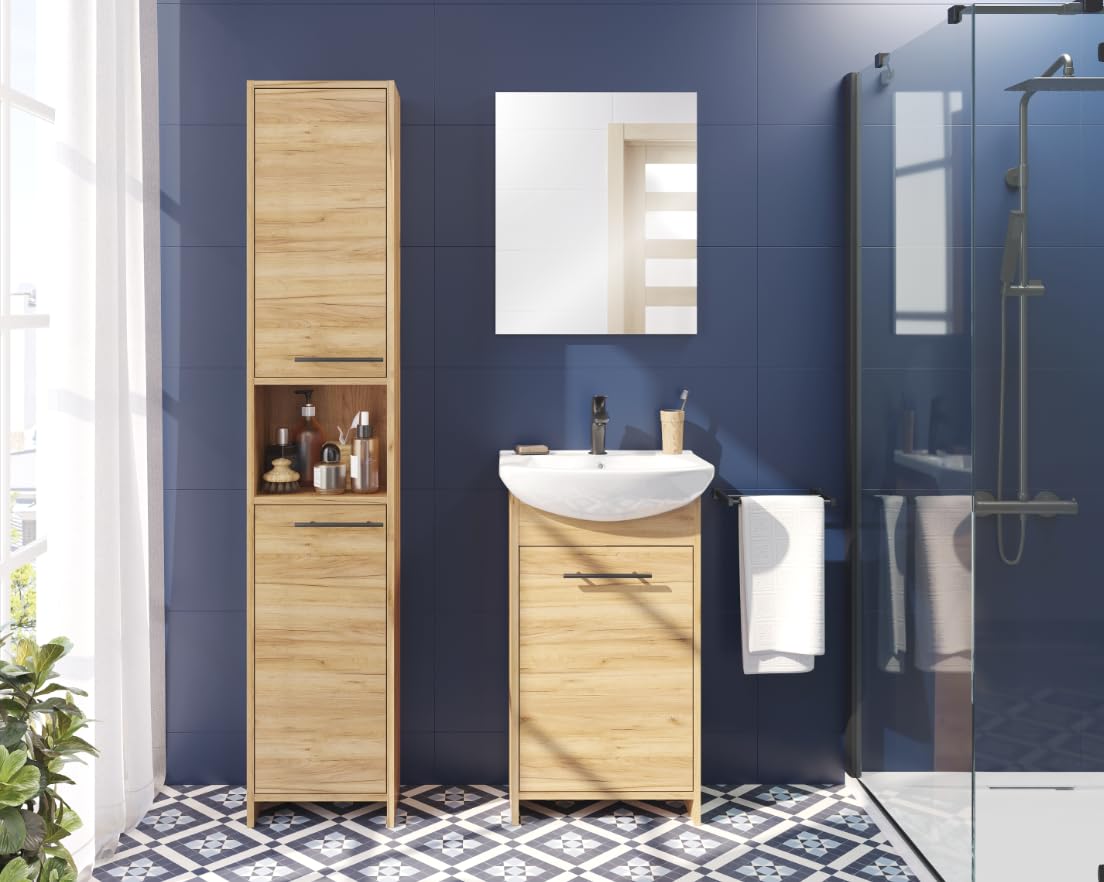 Deftrans Lavabo con mobiletto, 46,5 x 24,5 x 84 cm, lavabo con mobiletto, 45 cm, in legno