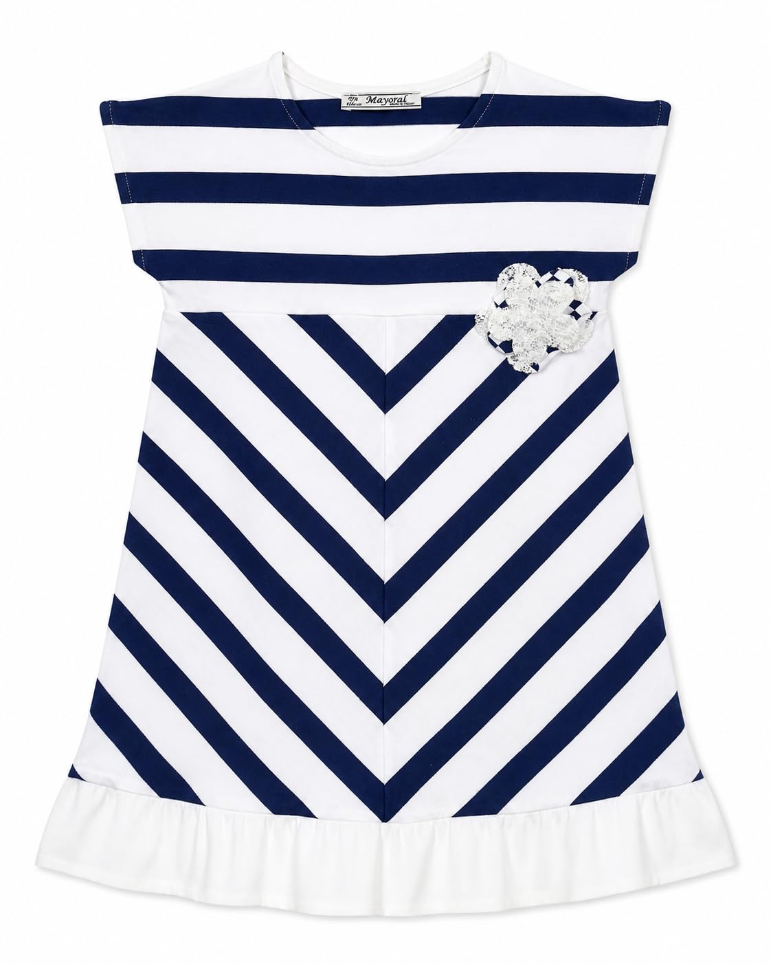 Generico Vestito Bambina Manica Corta 3-9 Anni