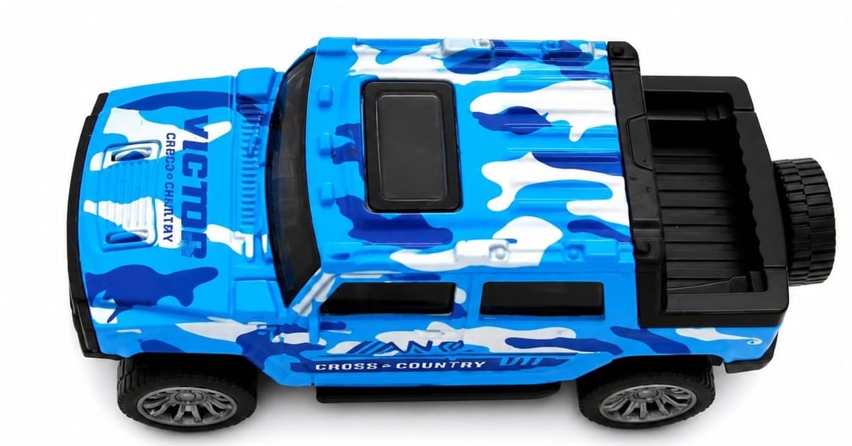 Mahadel Toy Car Model Cross Country 4x4 Toy Pickup Truck, 25x12x10 cm, Blue Camo-image-25