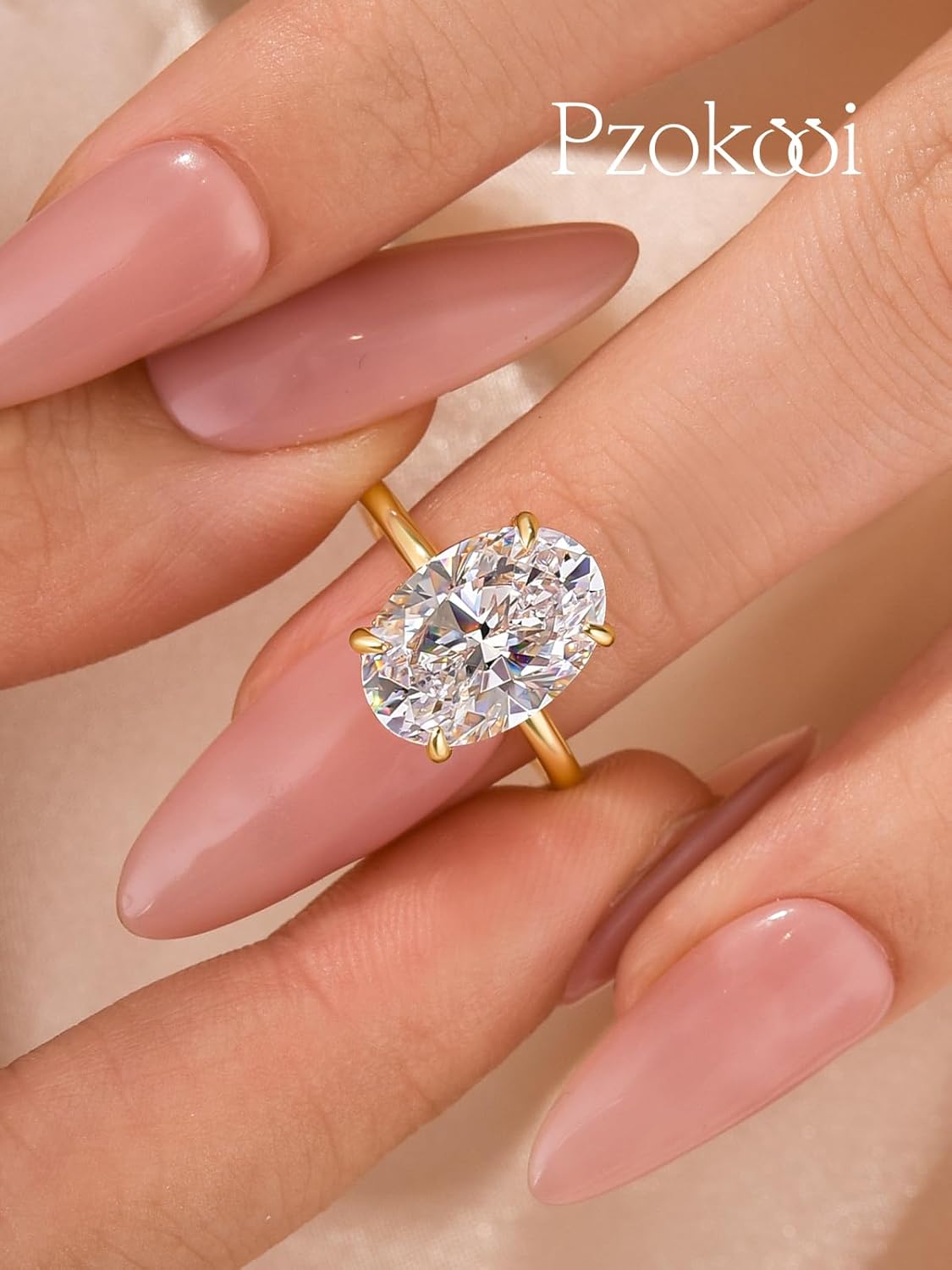 1.5ct/5.5ct Oval Cut Engagement Ring for Women,Simulated Diamond Promise Ring in Gold Plated 925 Sterling Silver 5.5CT 5.5 image 2 of 6 B0C61SN3M1