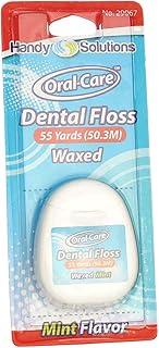 Handy Solutions Natural Bright Dental Floss, Waxed, 55ft, Mint