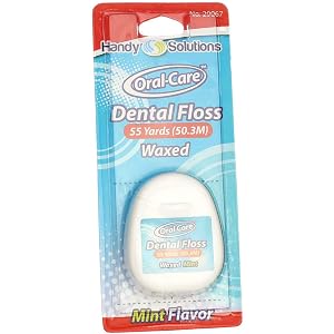 Handy Solutions Natural Bright Dental Floss Waxed 55ft Mint