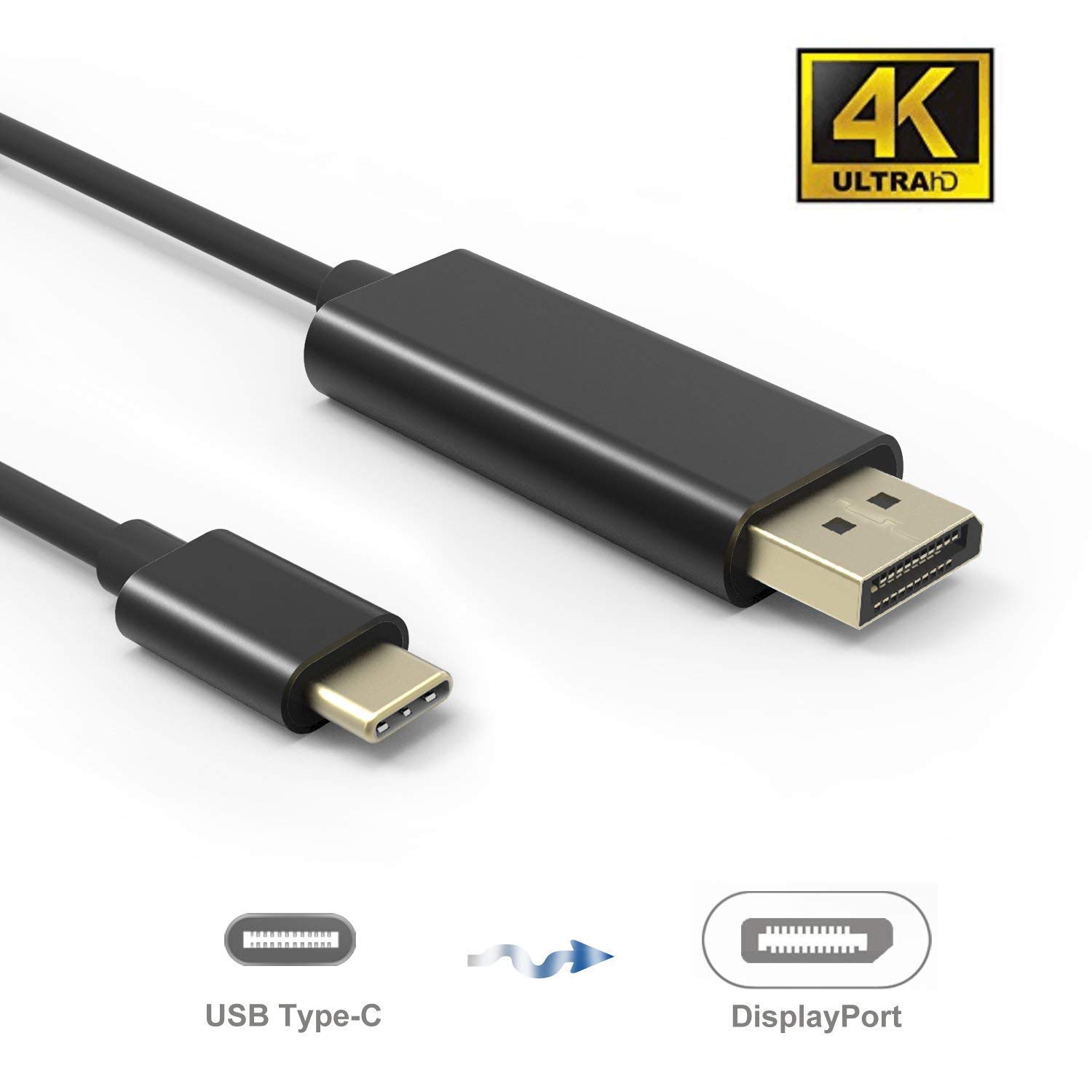 ETZIN USB-C to DisplayPort 4K Cable - 6ft -4 ETZIN USB-C to DisplayPort 4K Cable - 6ft -4