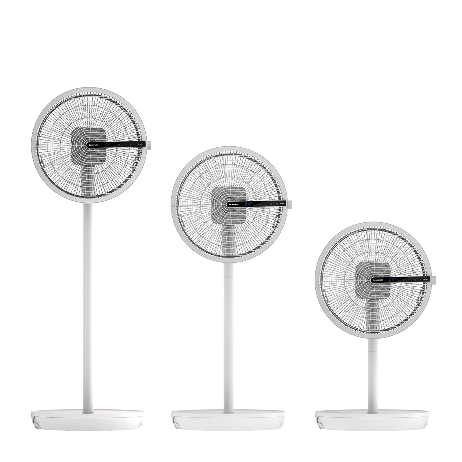 Taurus – Ventilador pie Ice Brise XL-Compact | Motor Digital 24W | Totalmente plegable | 5 aspas de 46cm | Sistema de oscilación | 12 velocidades | Temporizador | Base redonda y altura ajustable