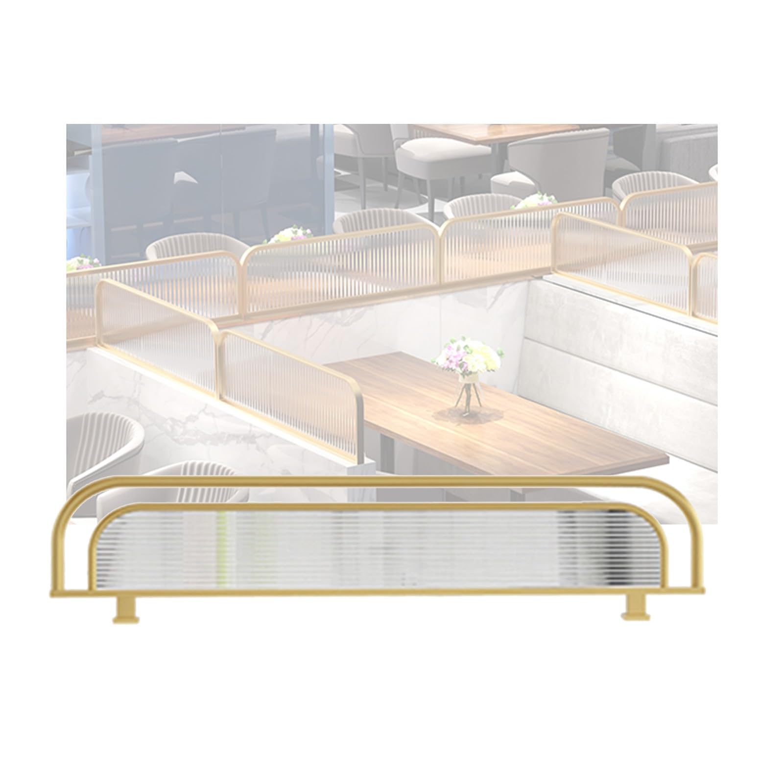 GDMDPTE Stylish Translucent Metal Frame Room Dividers Low Countertop Decorative Desk Fences for Dining & Office (30x100cm/11.8x39.3in) Versatile Privacy Solutions