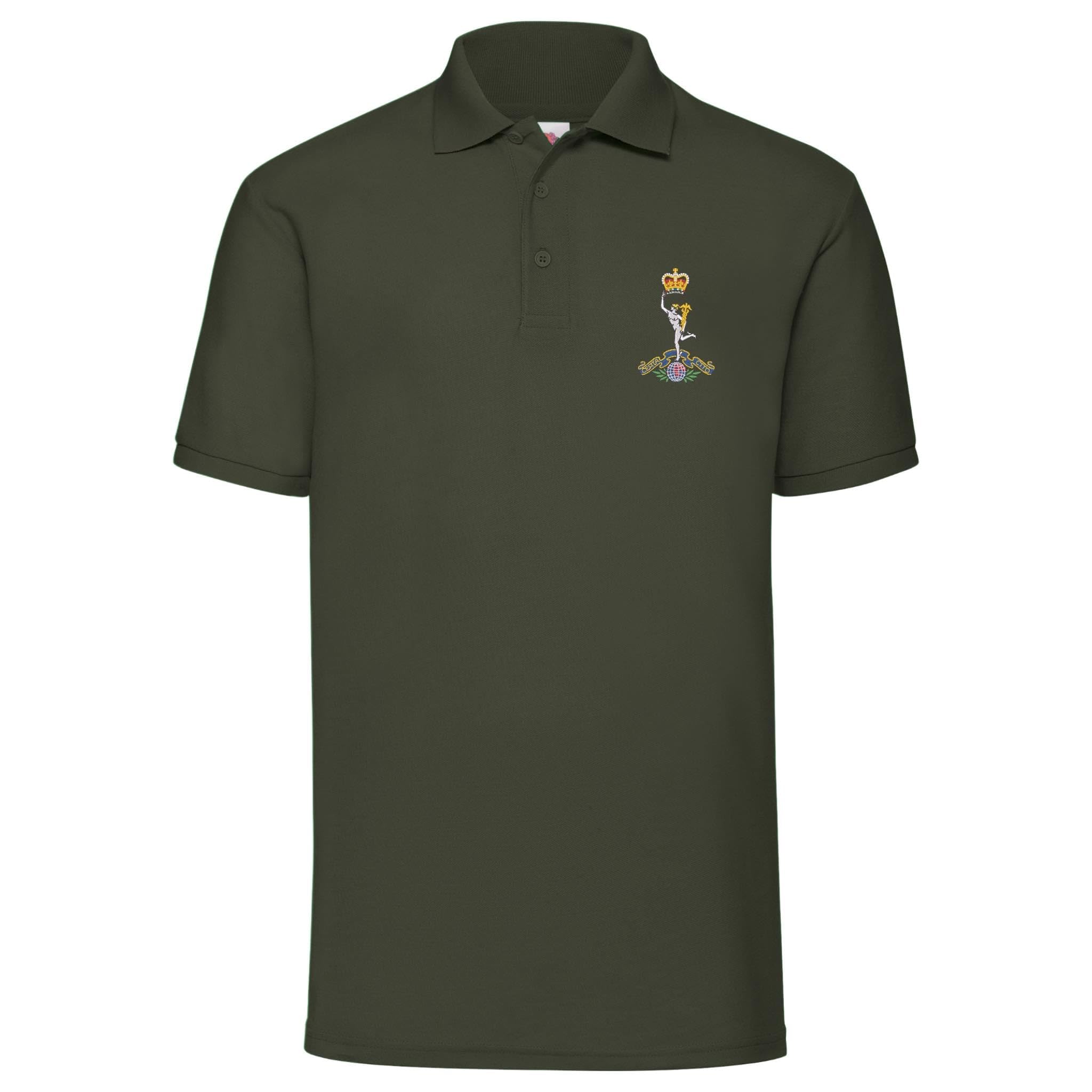 The Military Store Men's Military Green Royal Signals Embroidered Polo Shirt, Large
