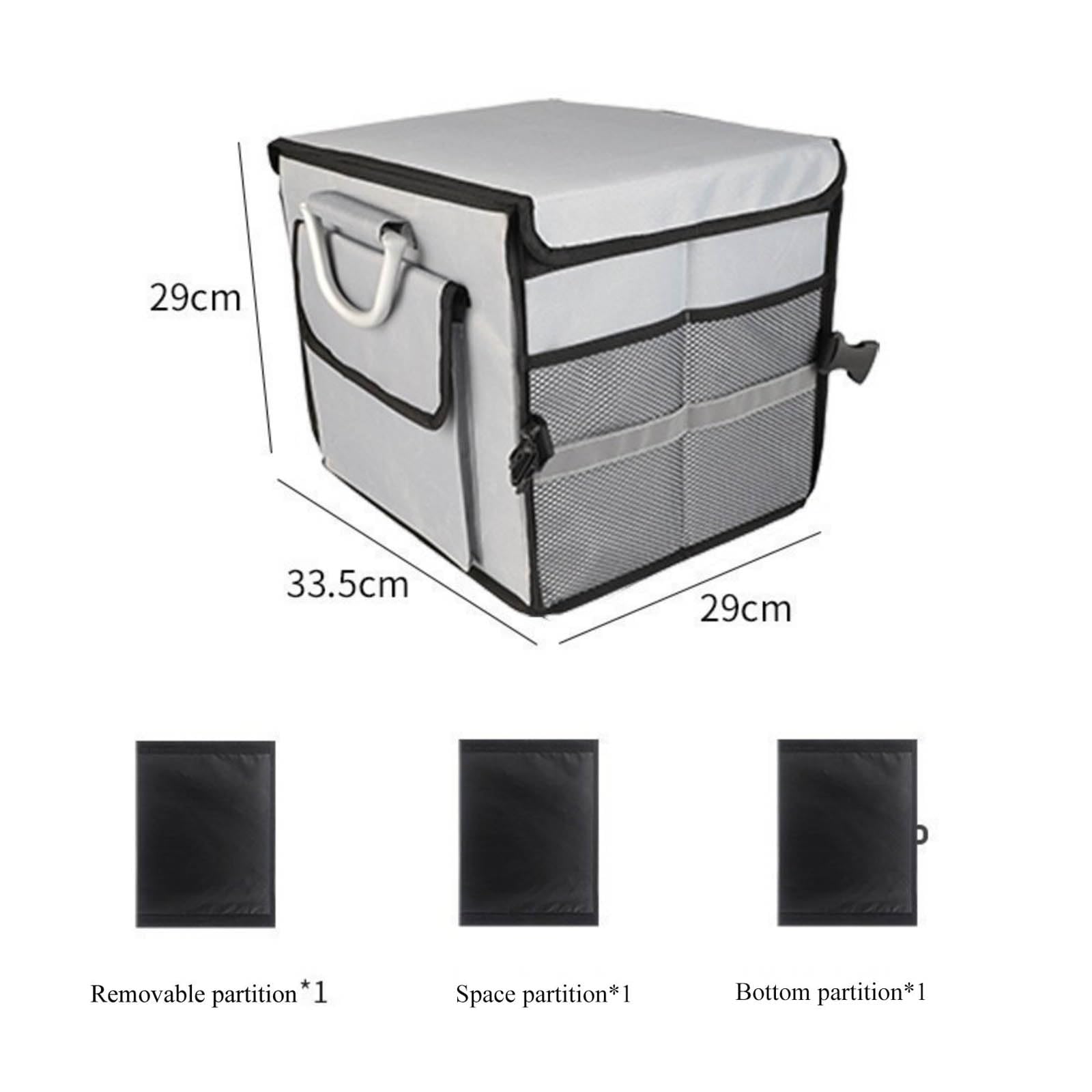 Kofferraumtasche für Auto für VW Golf Cabriolet, Wasserdicht Zusammenklappbarer Auto Organizer Kofferraum mit Fächern,Grey-28L