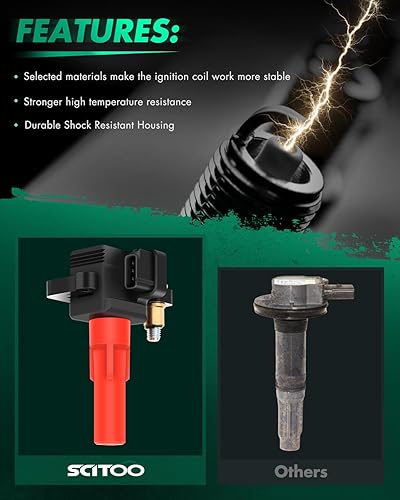 Vista 586 de SCITOO 1 bobinas de encendido con 4 bujías de iridio para Chevrolet 2011-2015 Cruze 1.4L 2016 Cruze Limited 1.4L 2012-2020 Sonic 1.4L 2013-2021 Trax