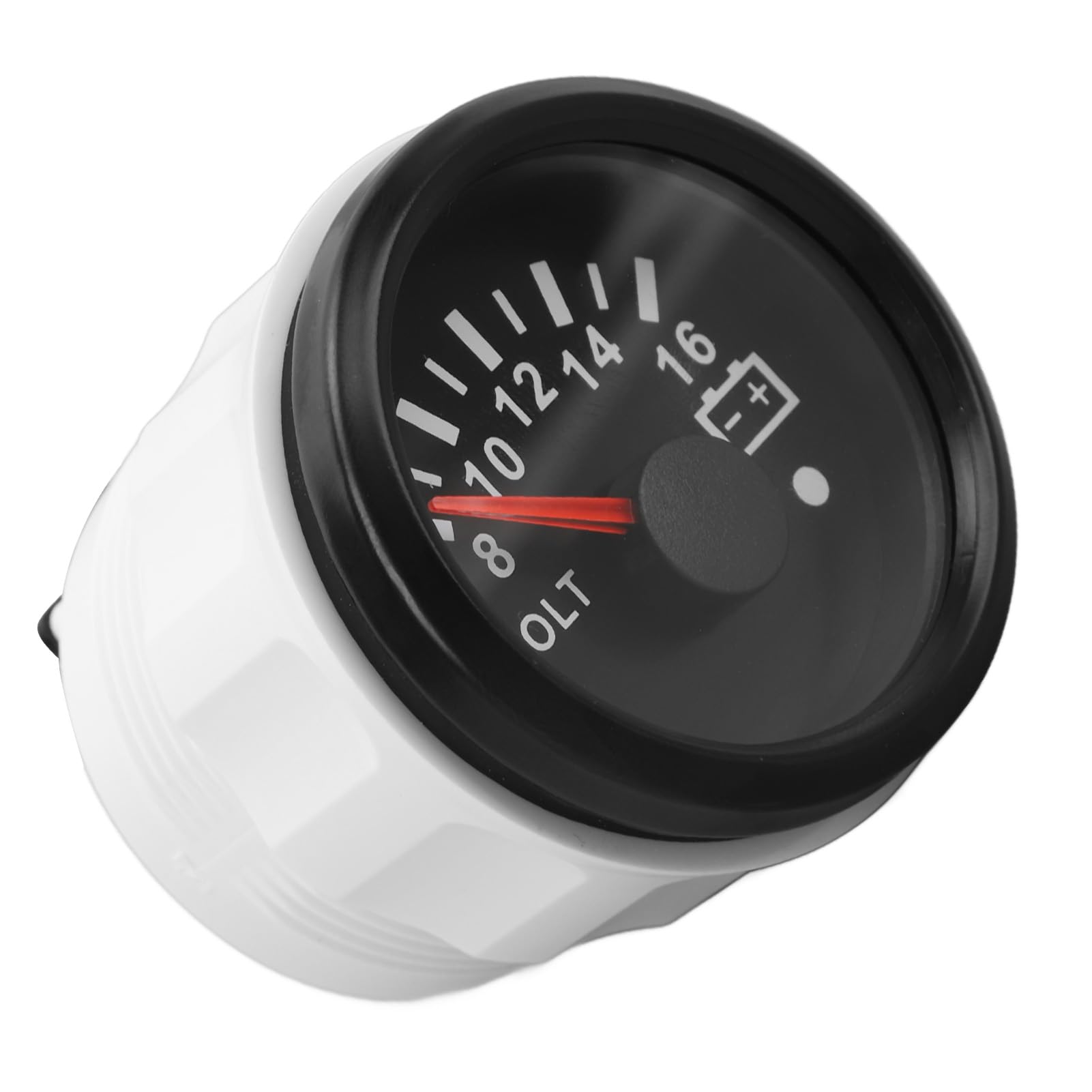 Voltmeter Für Boote, 52 Mm, DC 9 Bis 32 V, Zeigerspannungsmesser Mit Bunter Hintergrundbeleuchtung Für Wohnmobile, Yachten, Fischerboote, Schiffe(Schwarz)