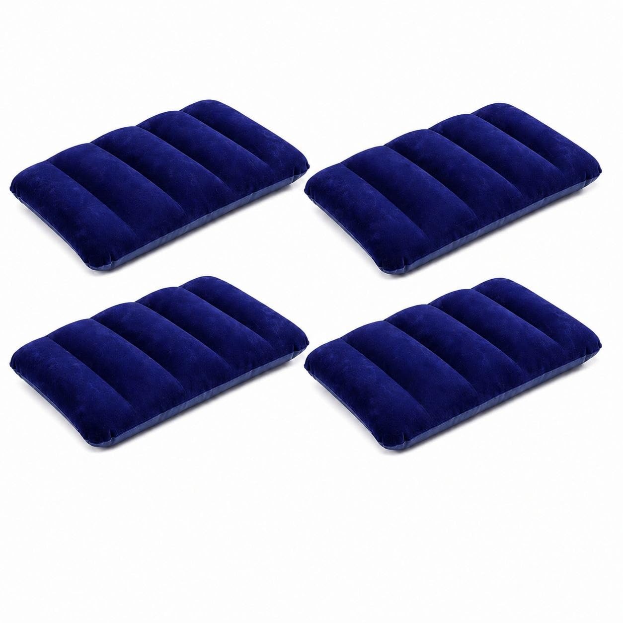 MAXIVE Inflatable Air Pillow, Blue, 42x27 cm, Flocked Surface, Pack of 4, for Travel, Camping-image-39