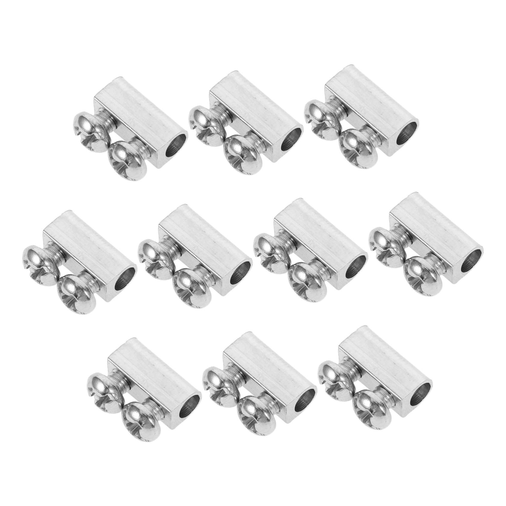 Veemoon 10pcs Heavy Duty Iron Wire Rope Clip Fastener Double Hole Clamp for Lighting Fixtures Home Industrial 3mm