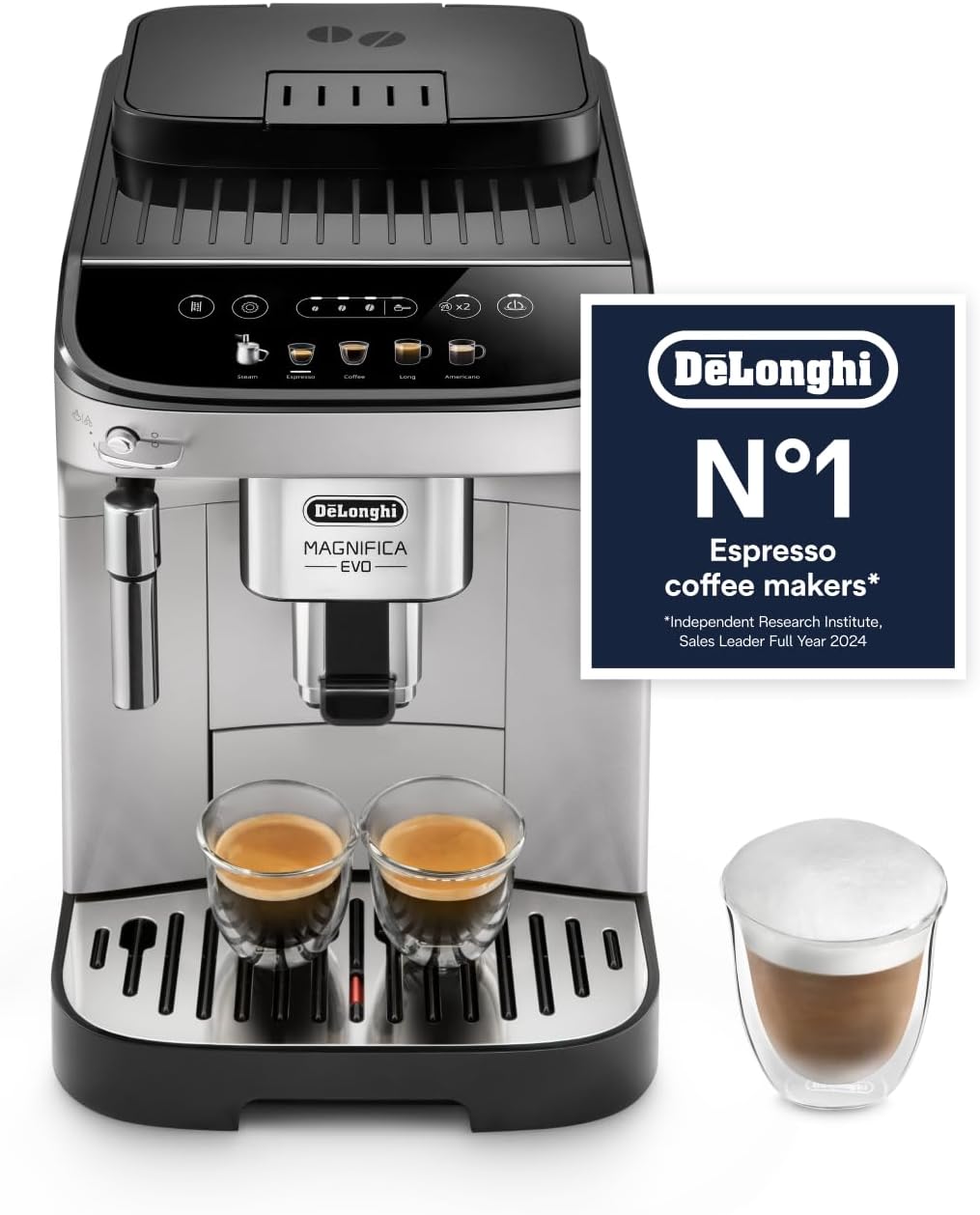 Magnifica Evo, Bean to Cup Coffee and Cappuccino Maker, ECAM292.33.SB, Silver