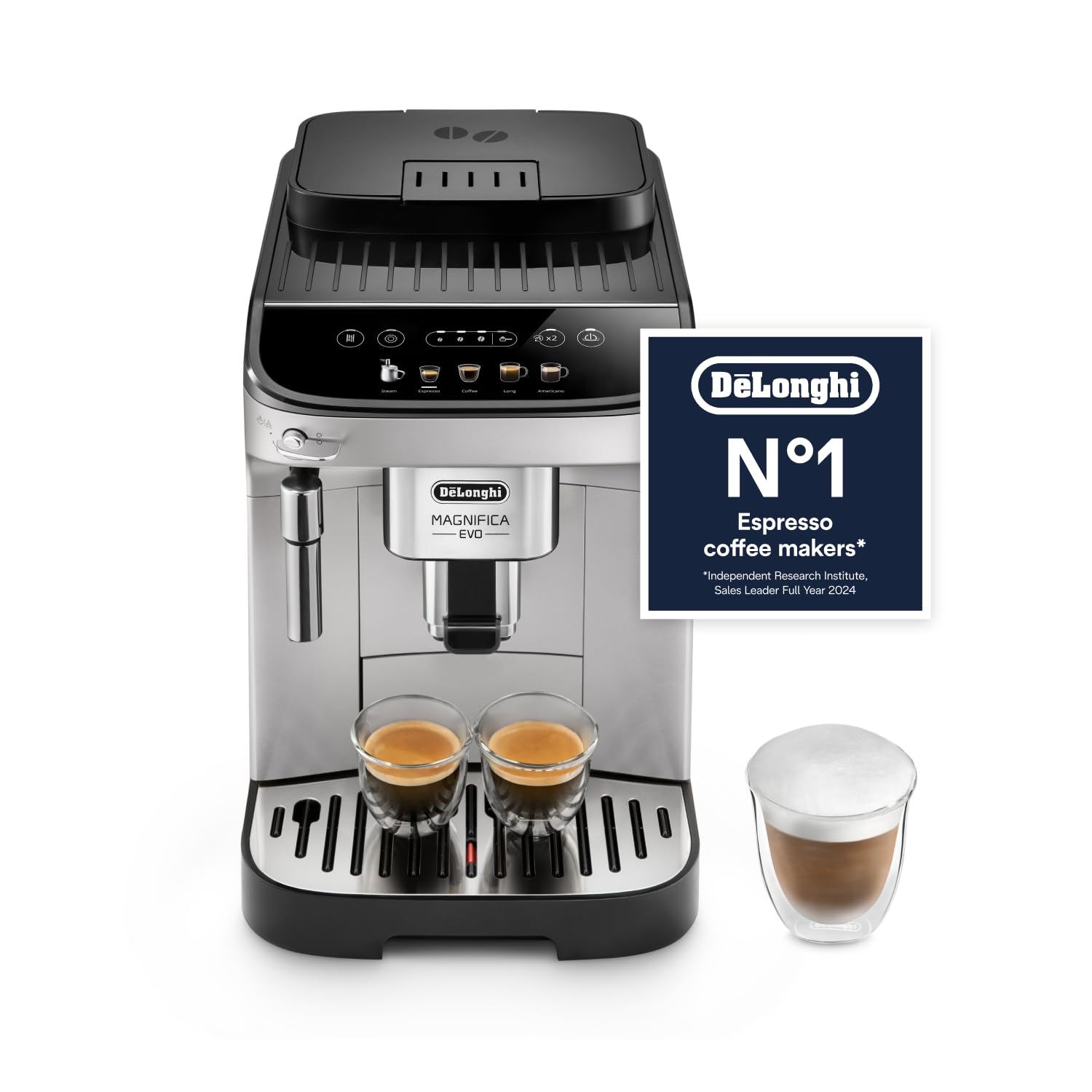 De'Longhi Magnifica Evo, Bean to Cup Coffee and Cappuccino Maker, ECAM292.33.SB, Silver