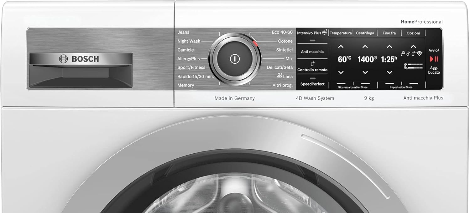 Bosch WAV28GA9II Washing Machine Control Panel and Front View