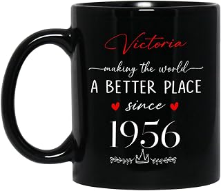 Personalized Name & Year Making The World A Better Place Coffee Mug Cup Gift For Friend Coworker Mom Dad Brother Sister, Happy Birthday To You Black Mug 11Oz 15Oz, Custom Coffee Cup Gift For Birthday