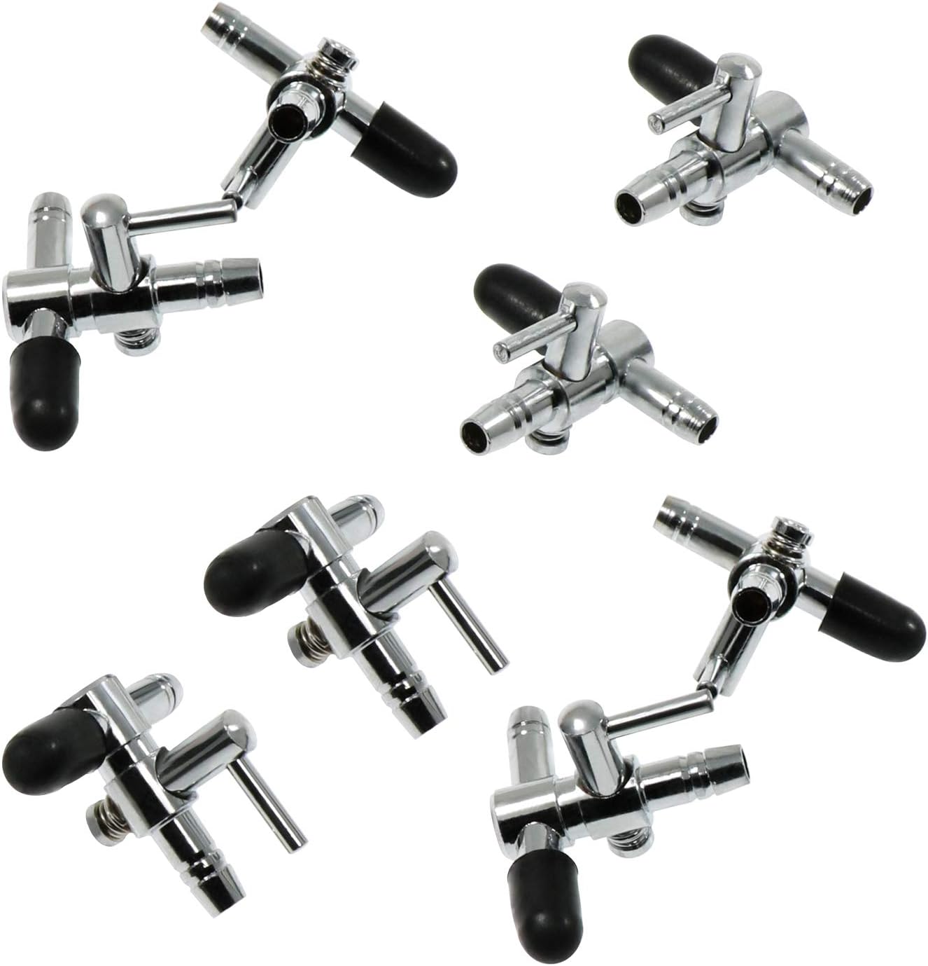 8 Pieces One-Way Aquarium Air Flow Control Lever Valve Distributor Splitter Pump Accessories Set for Fish Tank