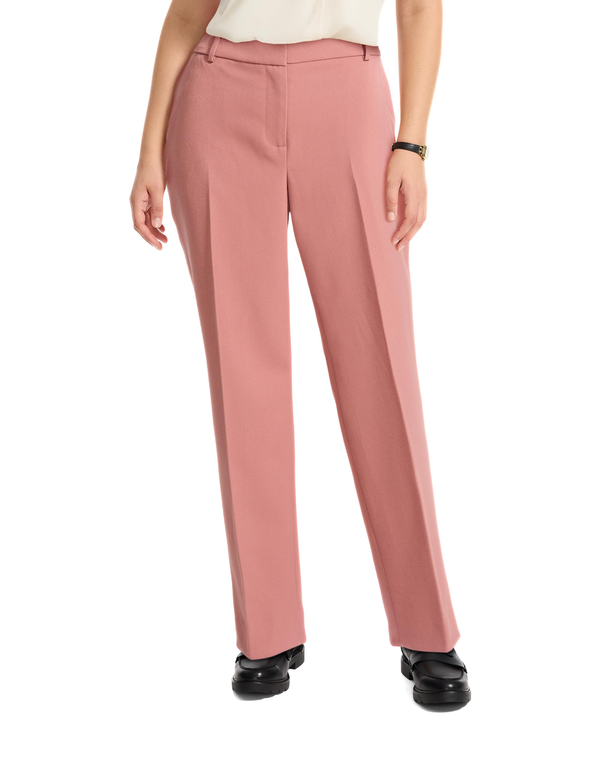 Anne Klein Womens Straight-Leg Twill Ankle Pant