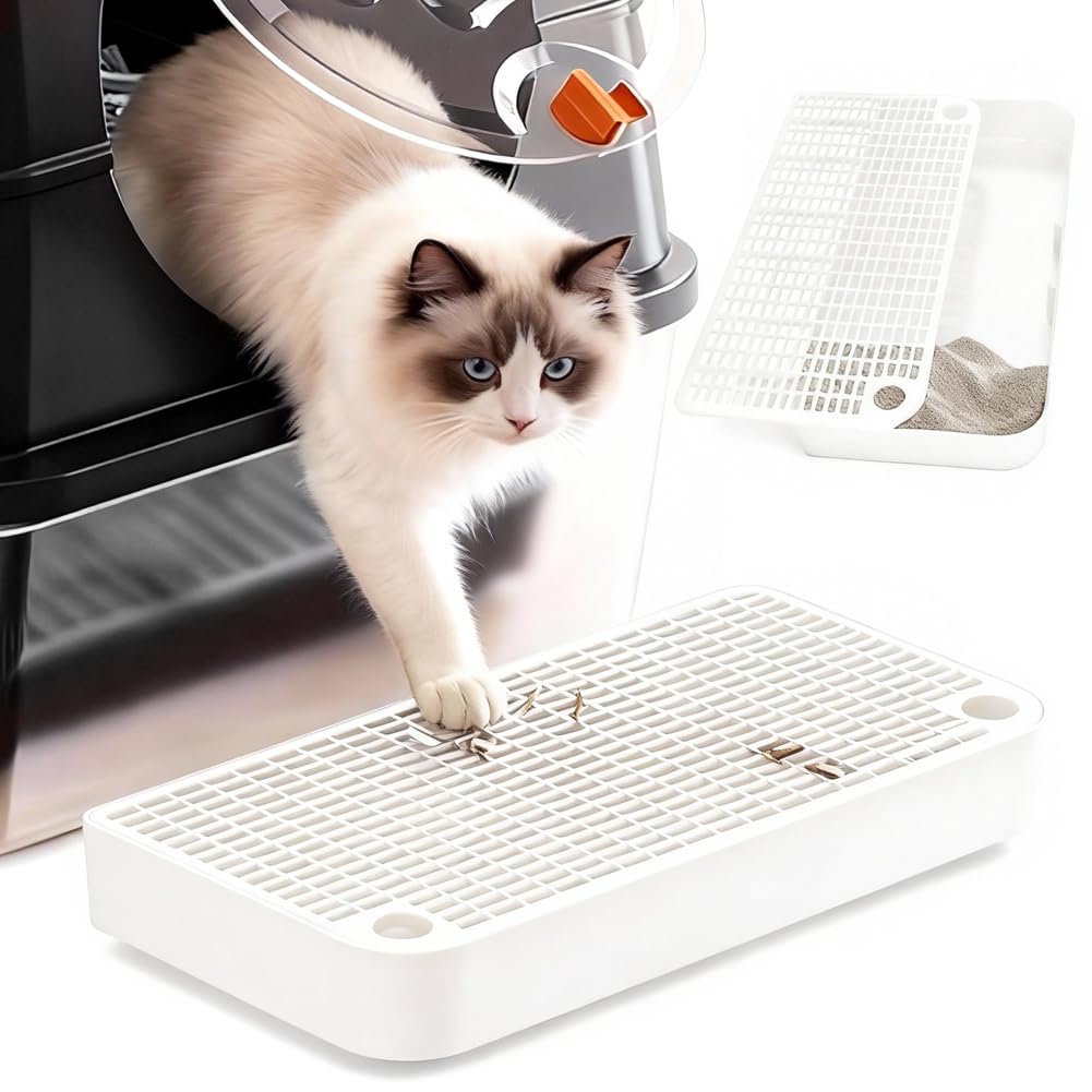Lettiera per gatti con funzione filtro per gattini e gatti anziani, 32 x 16 x 4 cm, colore bianco