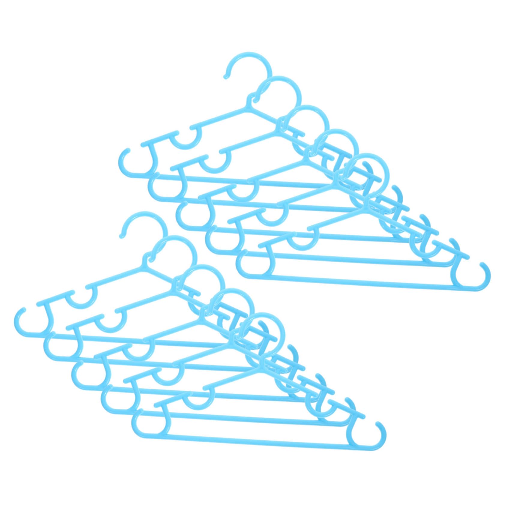 MUCKLILY 10pcs Non Slip Hangers Versatile Plastic Clothes Hangers for Clothing for Closet Storage Drying for Boy Girl