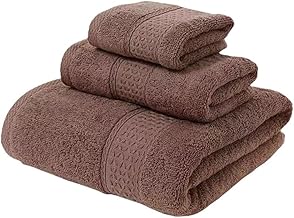 Juego de toallas de baño de 3 piezas, toallas de algodón suave para absorción y comodidad, para uso diario (marrón)