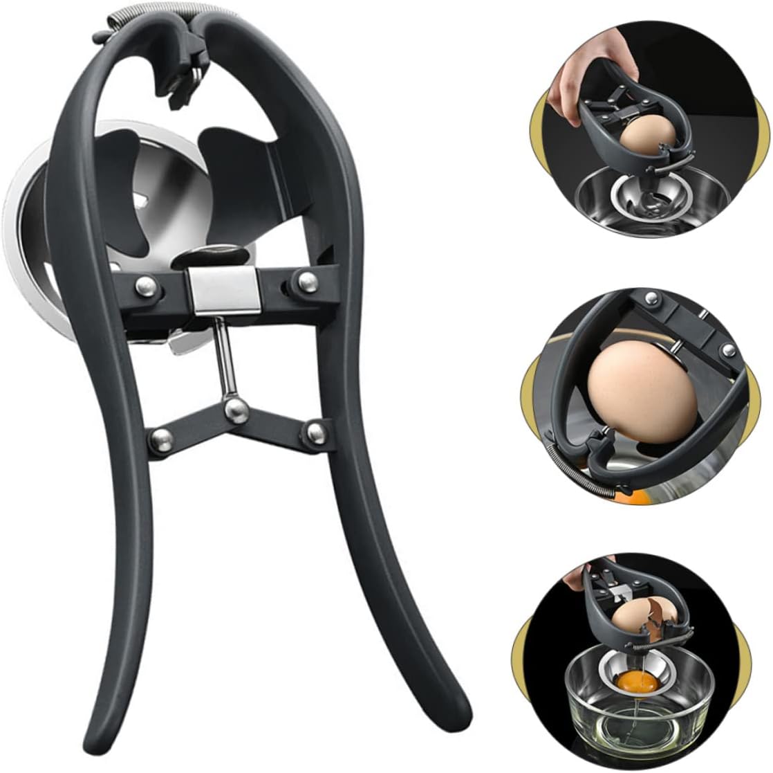 Alipis 304 Stainless Steel Handheld Egg Opener and Separator Tool Eggshell Cutter for Kitchen Use and Egg Yolk Separation