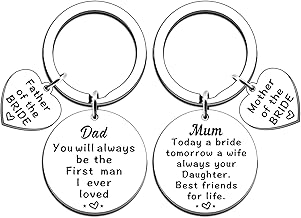 TTOVEN Wedding Gifts for Mother of The Bride Father of The Bride Wedding Gifts Keyring Set Father of The Bride Gifts Mother of The Bride Gifts for Wedding Day, Silver, One Size