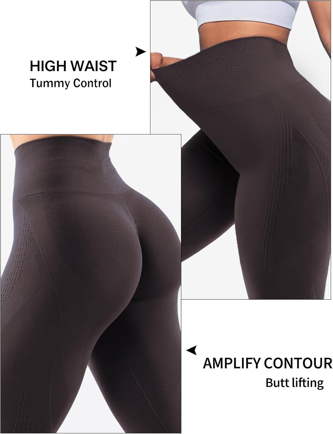 Hidden Scrunch Butt Leggings for Women Amplify Contour Seamless Yoga Pants Compression Gym Workout Booty Lifting Tights - Image 5