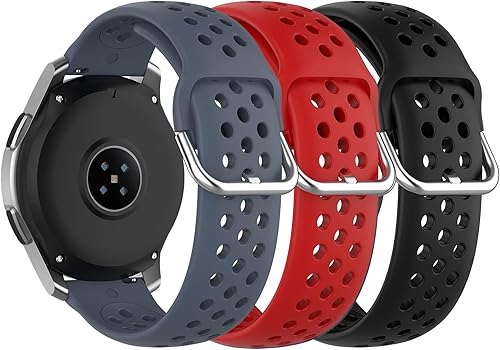 Paquete de 3 correas compatibles con Amazfit CheetahCheetah Pro Smartwatch Bandas de repuesto de silicona transpirable Sport Pulseras (Negro+Rojo +
