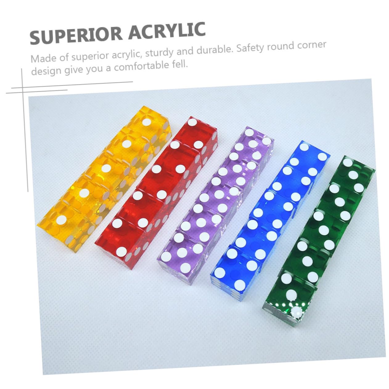 5piezas Dados De Acrílico Transparentes Puntos Ángulo Recto Dados para Mesa De Puntos Acrílicos