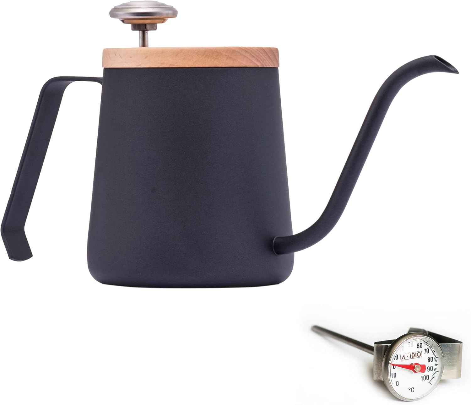 350ml Pour Over Coffee Kettle with Thermometer for Exact Temperature Gooseneck
