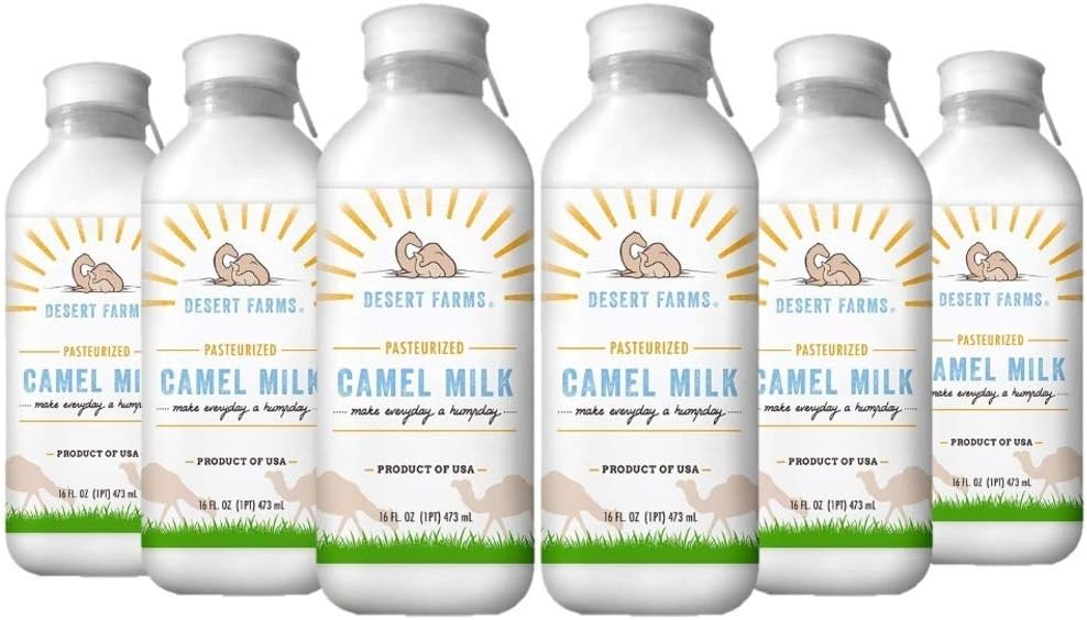 Organic Fresh Frozen Camel Milk - Fresh Flavor with Health Benefits - Pure & Natural Grade A -Allergen Free Milk from Healthy Camels in Midwest - Made In The USA [6 Pack]
