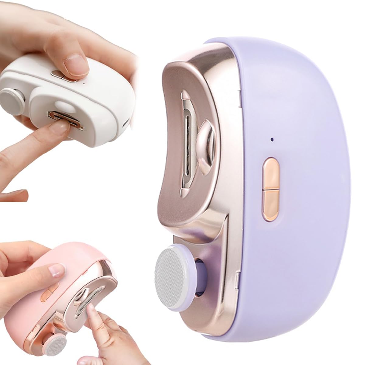 Electric Nail Clipper, FUNPEER 2 in 1 Electric Polishing Automatic Toe Nail Clippers with 2 Adjustable Speeds Electric Finger Nail Clippers for Seniors, Kids and Adults (Purple)