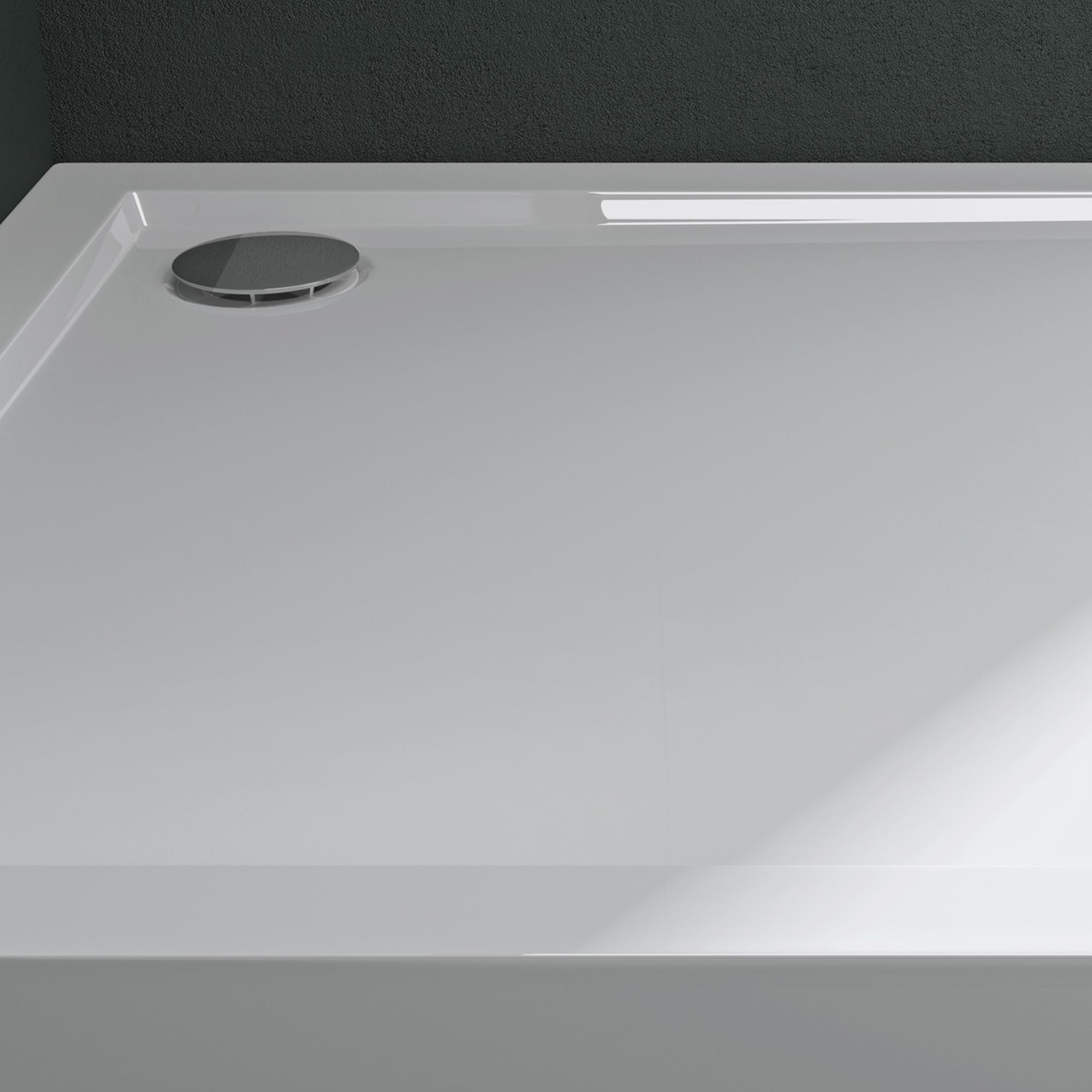 Mai & Mai Piatto Doccia con Piletta 80x80x14cm, Piletta di Scarico (AL01) | Piatto Doccia Quadrato Faro1H in Acrilico, Bianco