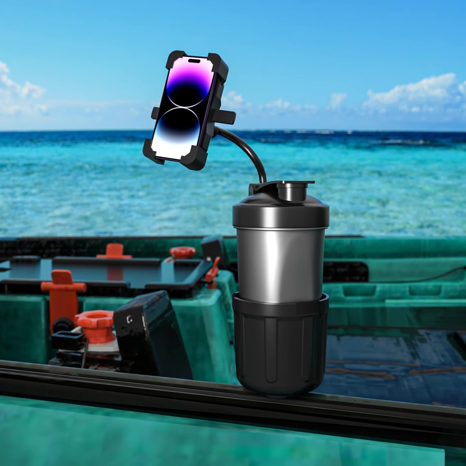 Multifunctional Kayak Cup Holder with AntiTip Rubber Tabs